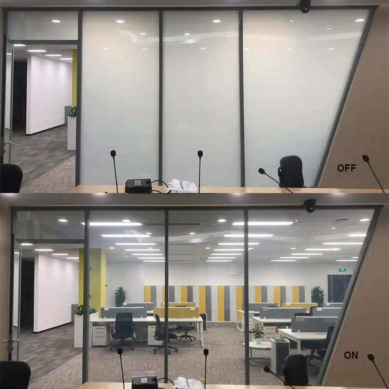 Office glazing switched off and on